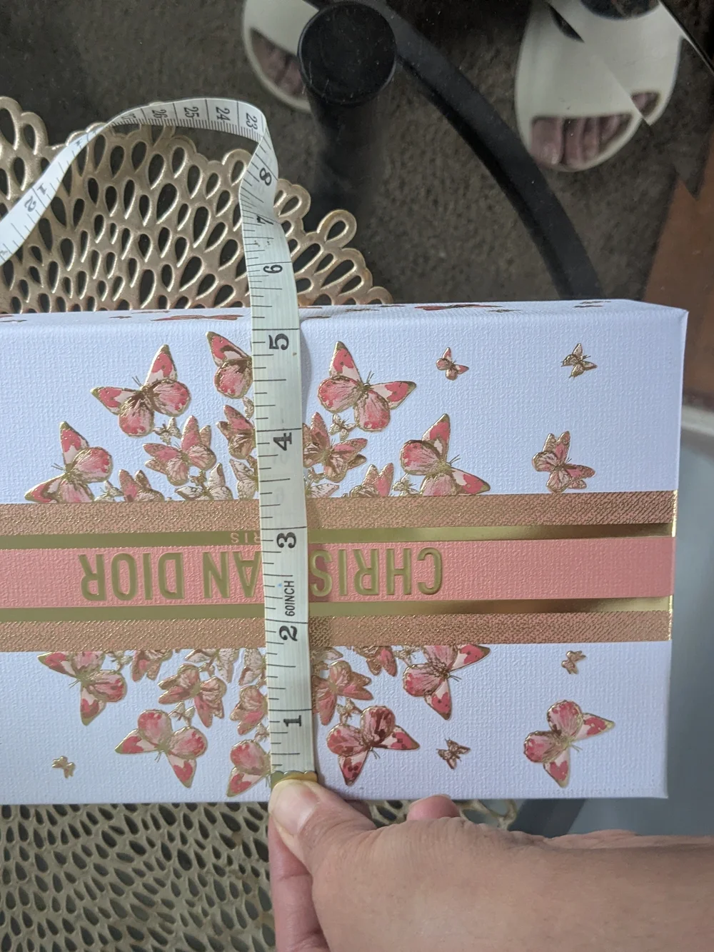 Christian Dior Pink & Gold Butterfly Gift Box